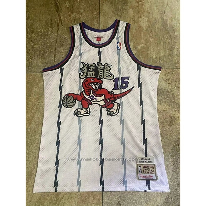 Maillot Toronto Raptors Vince Carter #15 Mitchell & Ness 1998-99 Blanc2